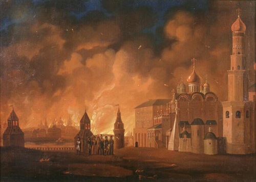 Infamous Moscow Fire of 1812 - painting by A.Smirnov (1810s) /wiki