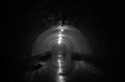 Dark passage in Fort No. 7 in Vladivostok