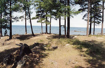 A beach near Goryachinsk at Baikal lake