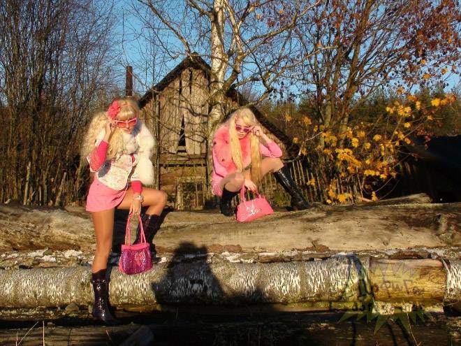 Russian girls in a village