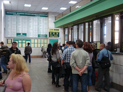 Queuing for a train ticket / photo by aaronray@FlickR