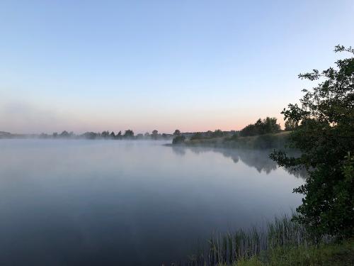 The morning fog at Voronka river