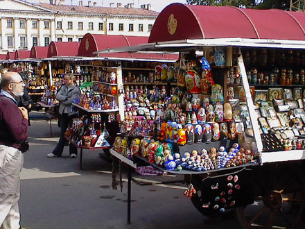 Souvenir market in St. Petersburg