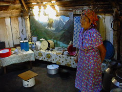 An Altay woman in traditional Altai house - Ayul