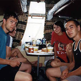 Young people in Trans-Siberian